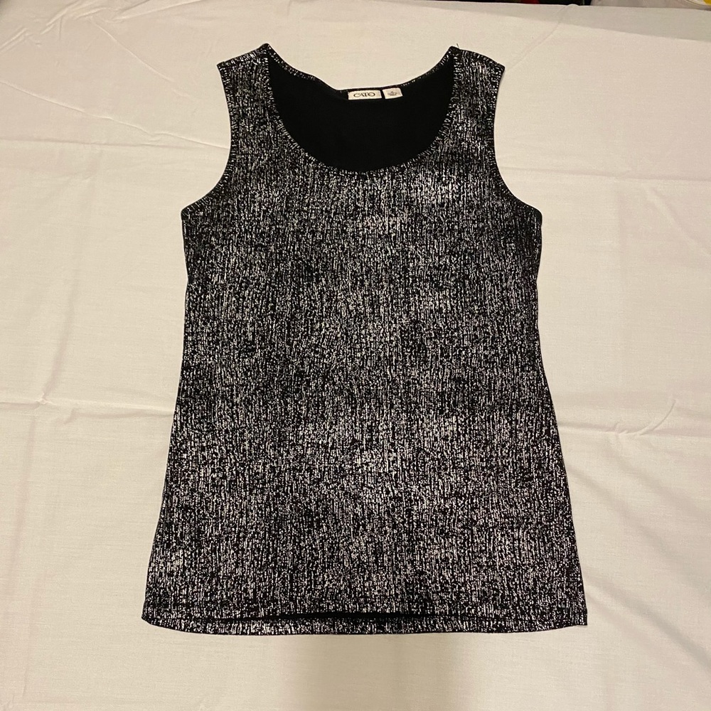 Cato black and silver tank top
